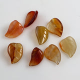 Carnelian Gemstone Carved Leaf Beads