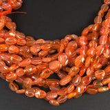 Natural carnelian oval beads