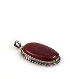 Oval Carnelian Pendant Sterling Silver