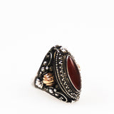 Carnelian Poison Ring Gothic Revival