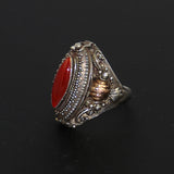 Carnelian Poison Ring Sterling & Gold