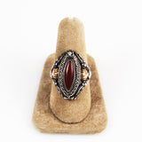 Carnelian Poison Ring Sterling & Gold