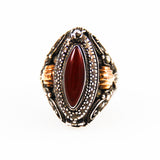Carnelian Poison Ring Sterling & Gold