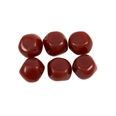 Carnelian Glass Faceted Beads