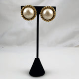 Vintage Carolee Pearl and Gold Earrings Signed