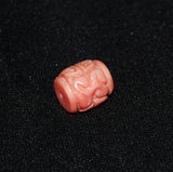 Pink Coral Angel Skin Carved Barrel Bead Genuine Natural