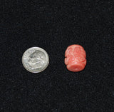 Pink Coral Angel Skin Carved Barrel Bead Genuine Natural