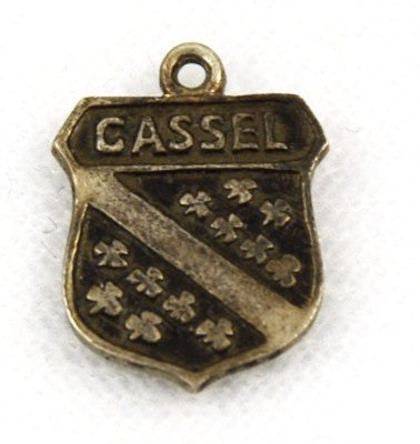 Cassel, Germany Travel Shield Silver Charm