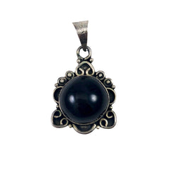 Cat's Eye Black Diopside Pendant Sterling Silver