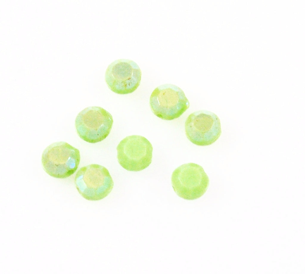 Green celadon 6mm round beads Vintage