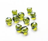 Vintage Celedon Green Glass Beads 13mm