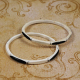 Black & White Celluloid Bracelets Pair