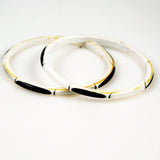 Black & White Celluloid Bracelets Pair