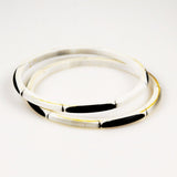 Black & White Celluloid Bracelets Pair