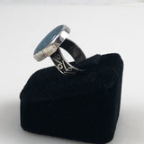 Blue chalcedony gemstone sterling ring