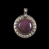 Charoite Round Pendant Sterling Silver