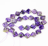Charoite Diamond Beads