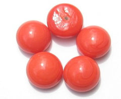 Cherry Orange Coral Glass Cabochons 6 Japan