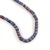 Awale Chevron Trade Beads Necklace Blue Red