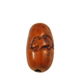 Chinese Carved Fruit Pit Zodiac Rat Beads