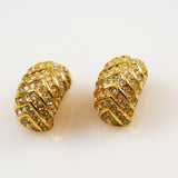 Christian Dior Elegant Rhinestone Clip On Earrings
