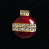 Christmas Ornament Red Enamel Brooch Pin Holiday