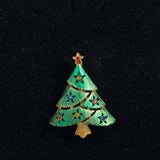 Rhinestone Christmas tree pin vintage