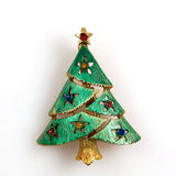 Rhinestone Christmas tree pin vintage