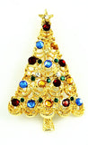 Elegant Rhinestone Christmas Tree Pin Vintage