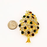 Sphinx Rhinestone & Enamel Christmas Tree Pin