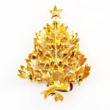 Back of Colorful Rhinestone Christmas Tree Pin 