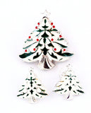 Christmas Tree Brooch & Earrings Set Vintage