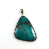 Large Chrysocolla Sterling Silver Pendant 