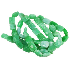 Green Chrysoprase Faceted Rectangular Beads Natural Australian AA