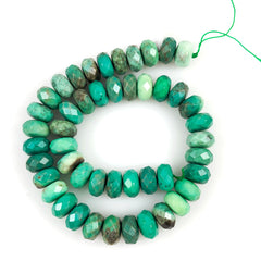 Green Chrysoprase Faceted Rondelle Beads Natural Australian 14mm