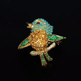 Vintage Ciner Rhinestone Bird Brooch Designer Signed 