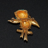 Back of Ciner Bird Brooch Designer Signed 