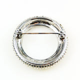 Ciner Sapphire Circle Brooch Designer Signed 