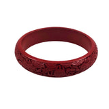 Carved Snake Cinnabar Bangle Vintage