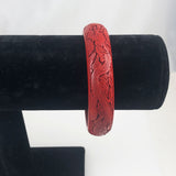 Carved Chinese Cinnabar Bangle Bracelet