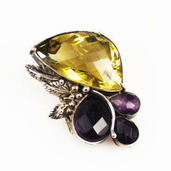 Artisan Citrine & Amethyst Sterling Focal Pendant