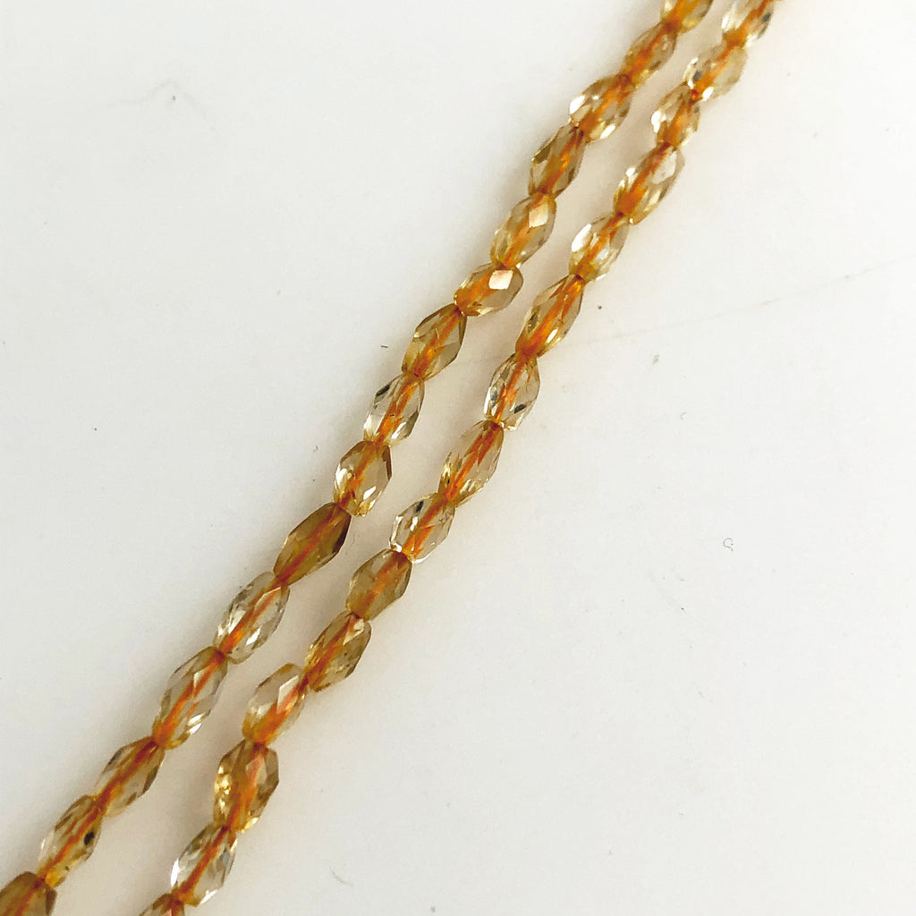Citrine Faceted Bicone Bead Strands
