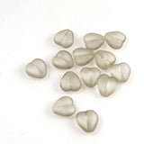 Frosted Puffy Glass Heart Beads