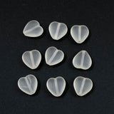 Frosted Puffy Glass Heart Beads