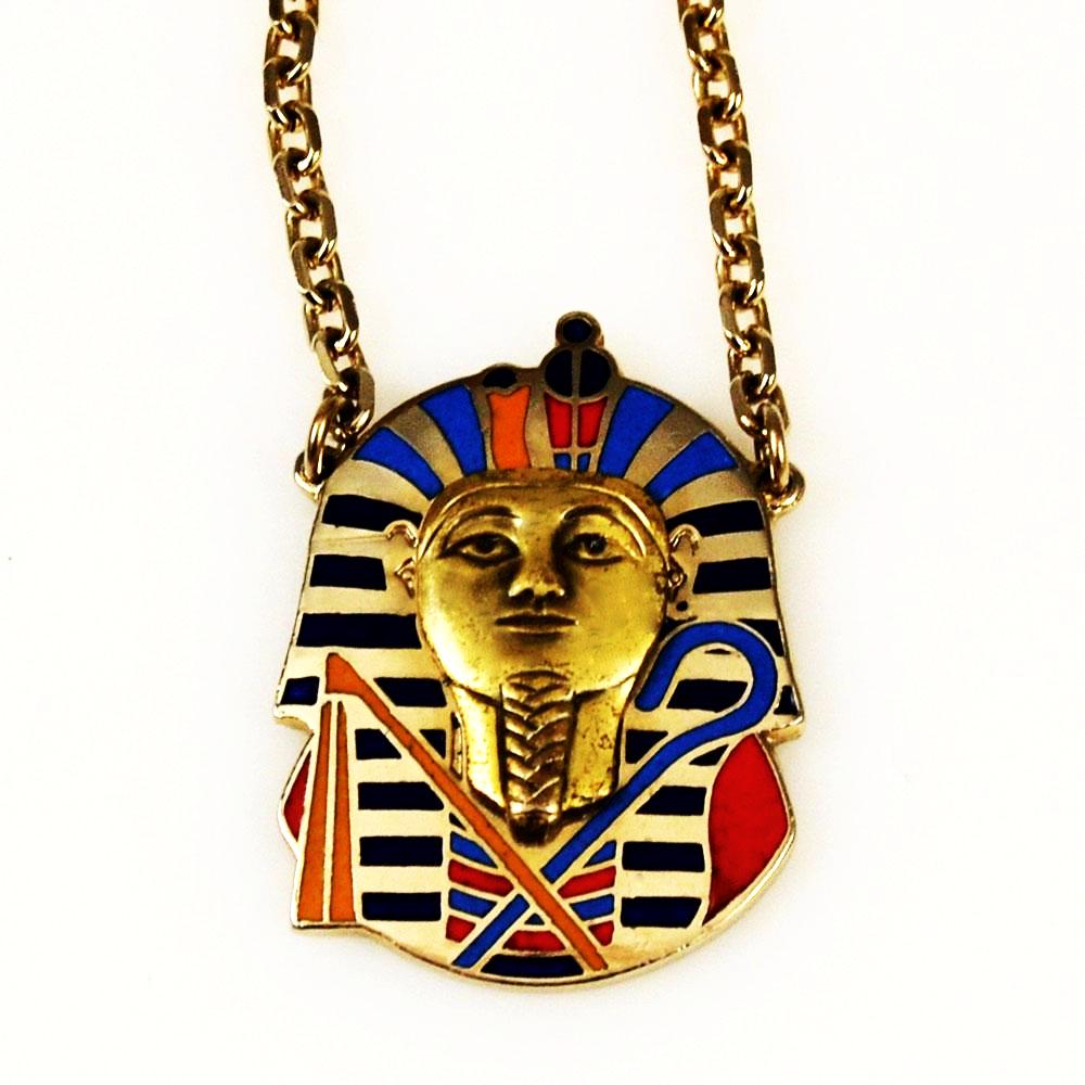 Cloisart Egyptian Revival Cloisonné King Tut necklace