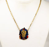 Cloisart Egyptian Revival Cloisonné King Tut necklace