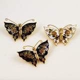 Vintage Cloisonné Butterfly Pin NOS