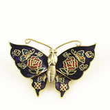 Cloisonné Butterfly Pin Brooch NOS