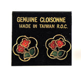 Cloisonne floral earrings