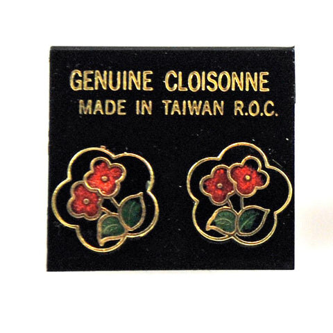 Cloisonne floral earrings